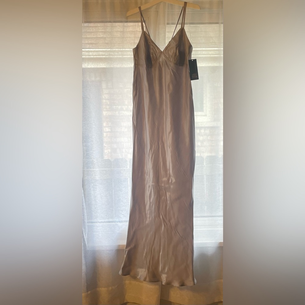 Elegant Satin Brown Skirt